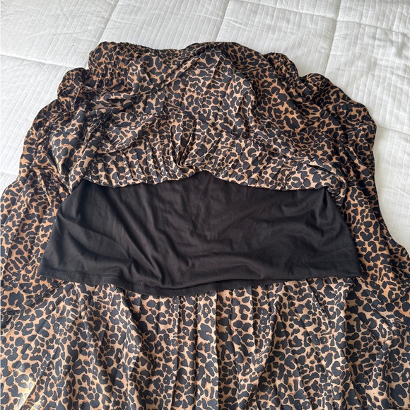 Max Studio leopard print pleated winter chic midi skirt - Picture 4 of 8